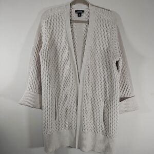 Lands' End Women's Open-Front Textured Knit Cardigan with Belt